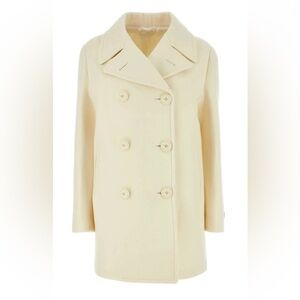 PRADA NWT Wool Double Breasted Cream Coat
